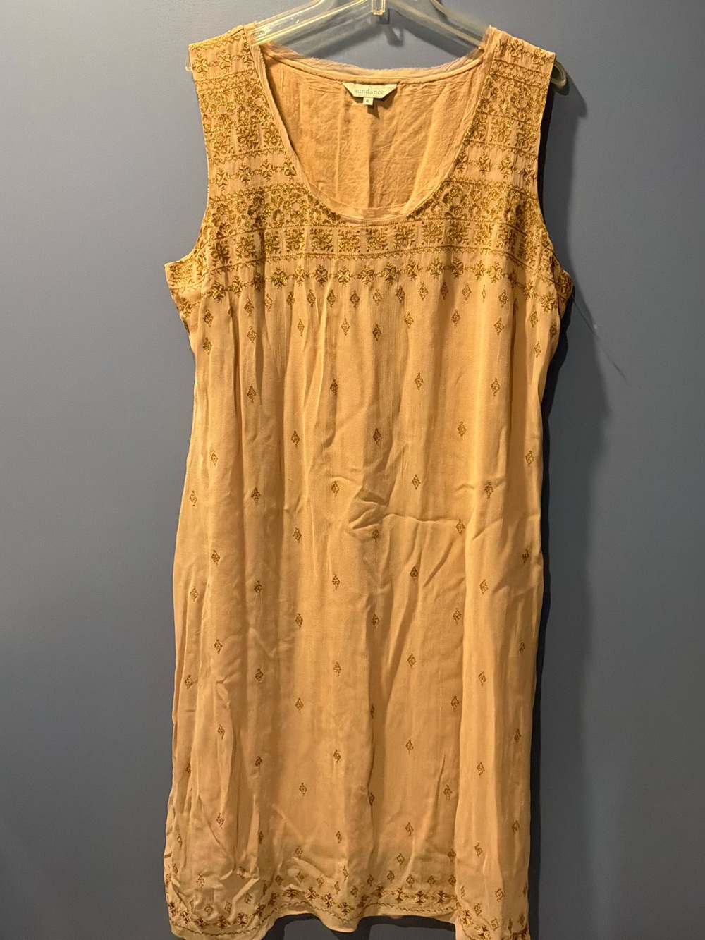 Sundance Sleeveless Embroidered Slip Dress